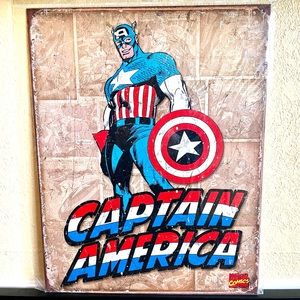 NEW Marvel Captain America Metal Sign